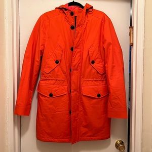 Express Orange Water Resistant Hooded Trench Coat